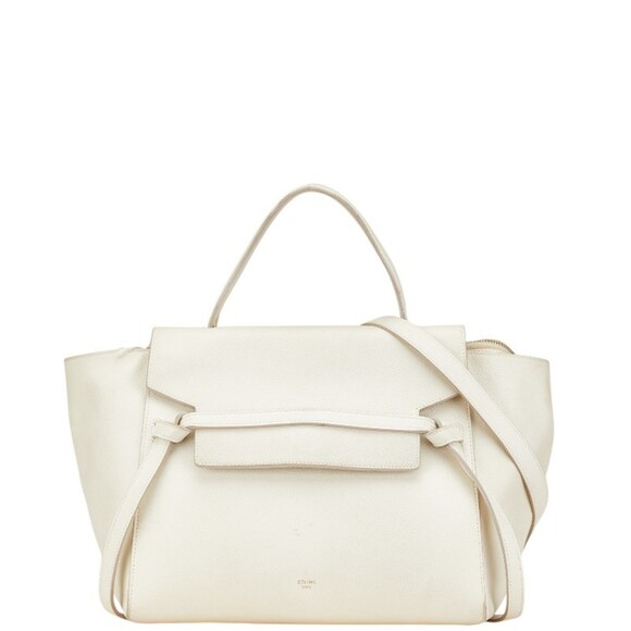 CELINE Ivory Leather Shoulder Bag - Picture 1 of 16